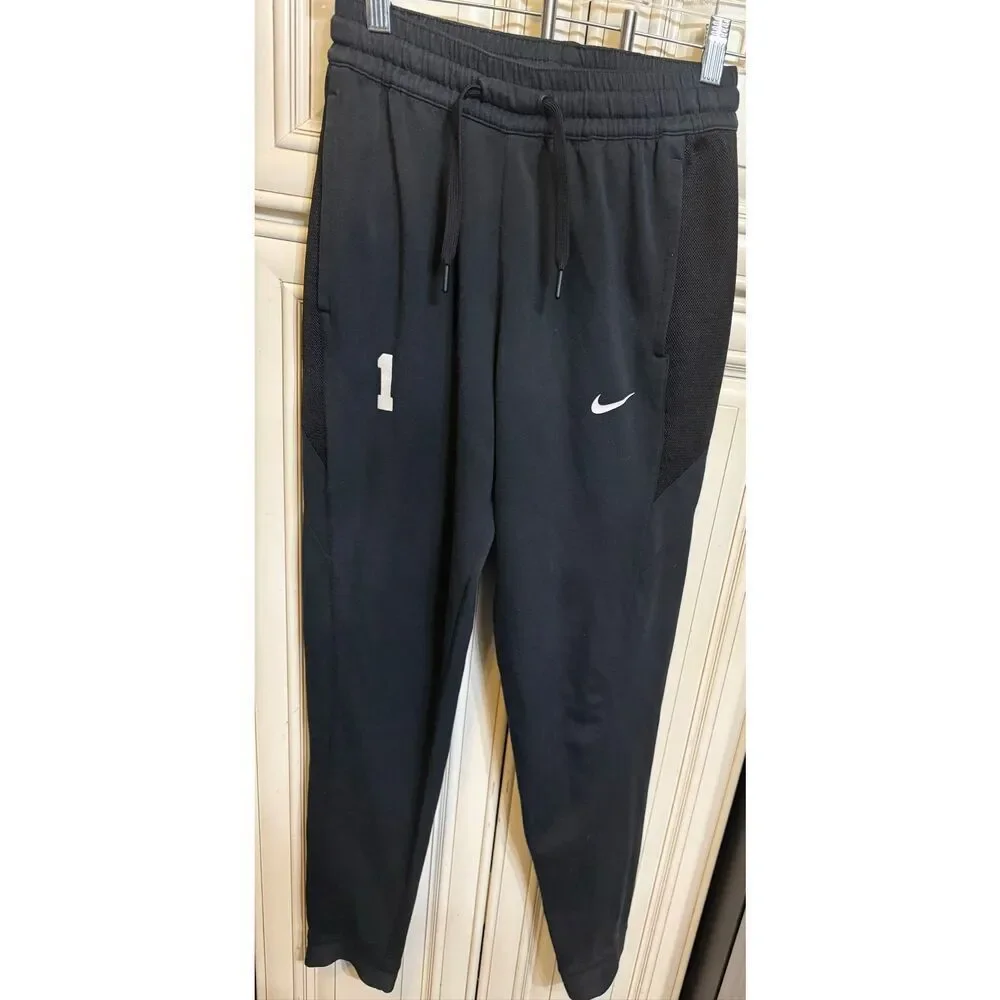 Nike Youth Dri-Fit Showtime Basketball Jogger Pants Black White Size Small